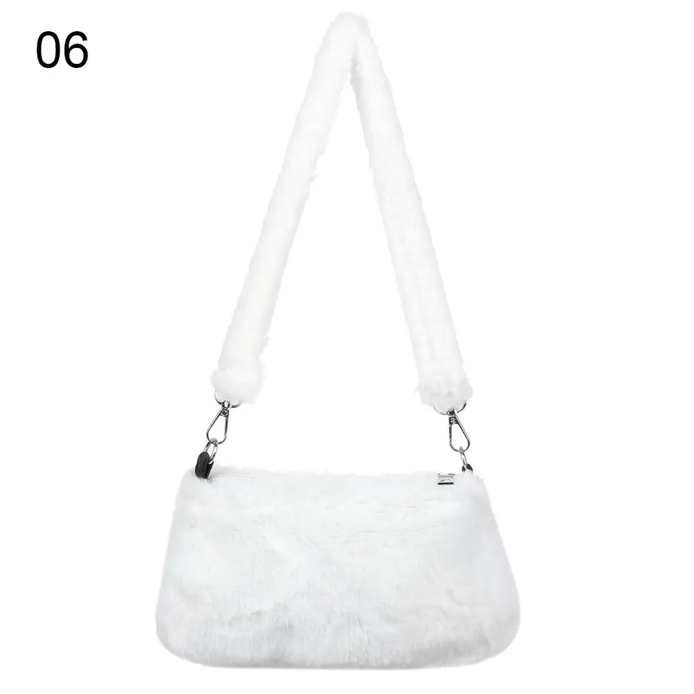 Women Leopard Plush Crossbody Bags Handbags Messenger Bags Shoulder Bags Underarm Bags